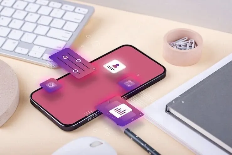 Professional businessman working on laptop